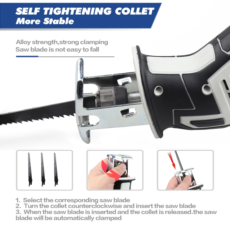 NEWONE Cordless 12V Reciproating saw Wireless Hand Saw garden saw Saber Saw Wood/Metal Cutting Match Bo Sch 12V battery