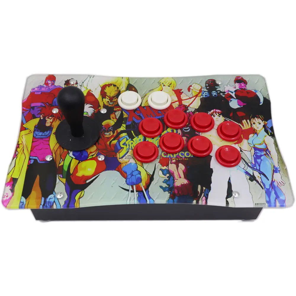 RAC-J500H Happ Arcade Fight Stick Joystick Concave Push Button Metal Case Artwork Panel PC USB