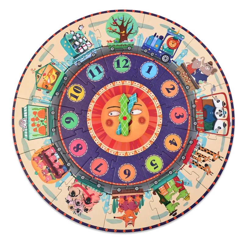 Milu Paired Mosaic Digital Cognitive Multifunctional Creative Clock for Children's Meng's Educational Intelligence Learning Toys