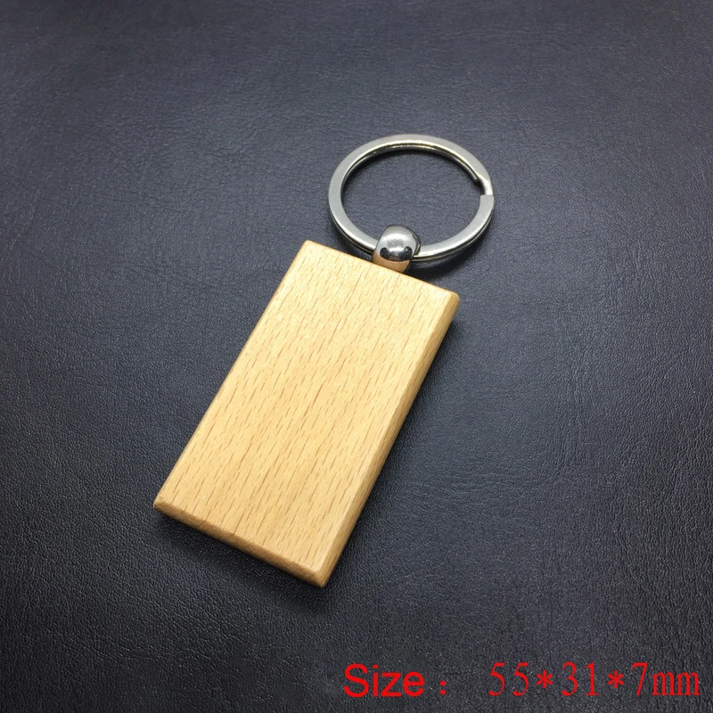 2025 Free Laser Logo Blank Round Rectangle Wooden Key Chain DIY Promotion Wood Keychains Wedding Gift