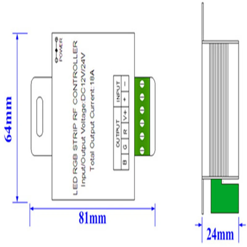 DC12- 24V Wireless RF SMD RGB Led Strip Light Touch Dimmer Remotely Controller Remote Control or LED Strip Lmap