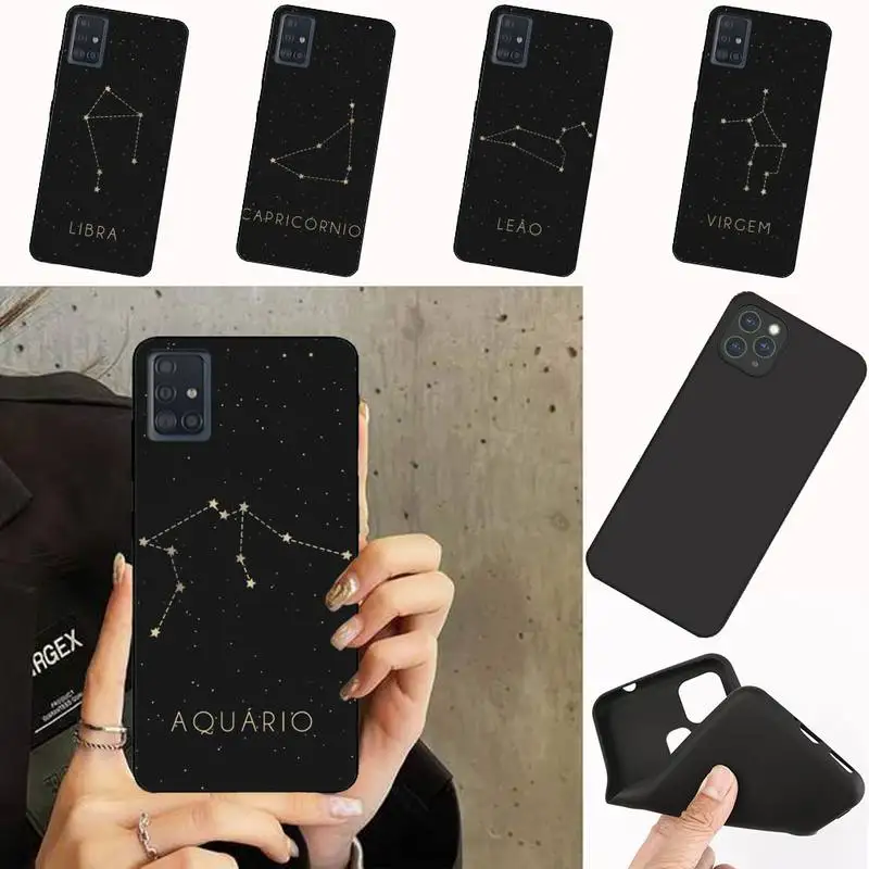 12 Constellations Zodiac Sign Phone Case For Samsung Note M 31 9 A51 A52 A71 A72 A80 A91 A20E A32 A31 A21 A11 Fundas Shell Cover