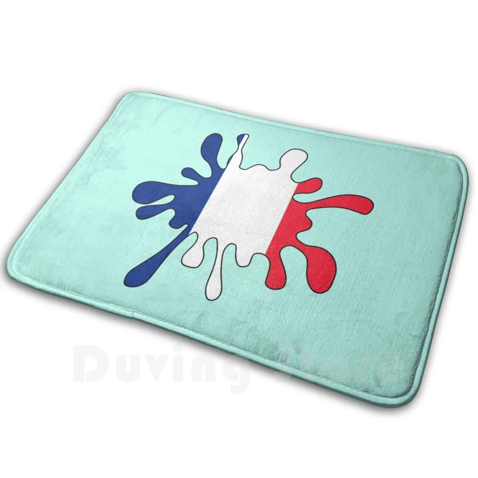 France Flag Paint Splat Mat Rug Carpet Anti-Slip Floor Mats Bedroom France French France Flag French Flag