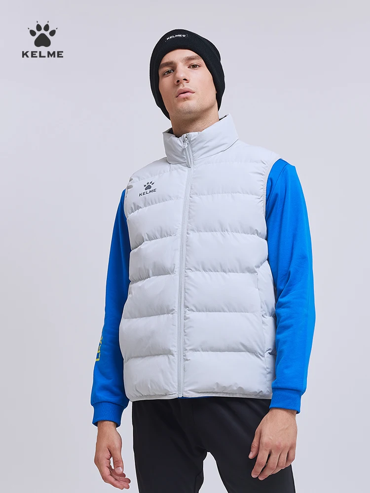 KELME Sports Cotton Vest Men\'s  Autumn And Winter New Warm And Windproof Football  Sleeveless Cotton Jacket 8161MJ1001