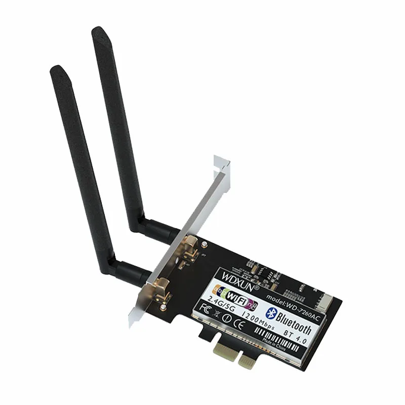 PCi Express 7260AC 2.4G / 5G dwuzakresowy 7260HMW 867 mb/s PCI-E bezprzewodowy dostęp do internetu Bluetooth 4.0 7260 karta WIFI pulpit AC-7260 bezprzewodowa sieć lan