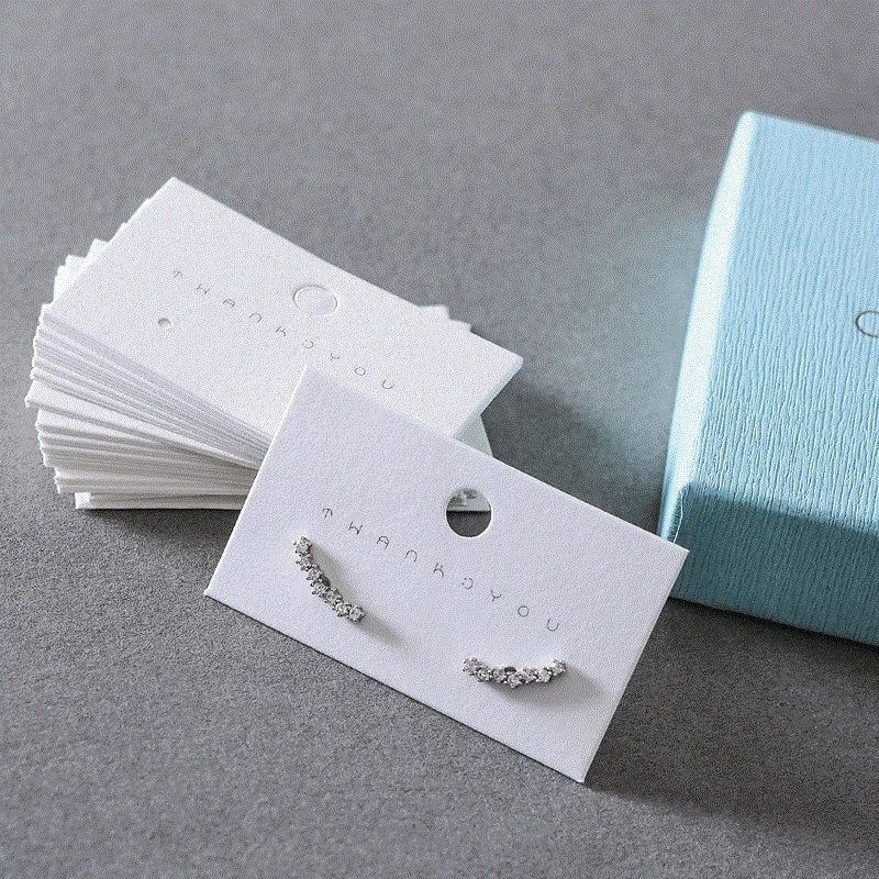 New Hot 350gsm White Cardboard Stock Fashion Jewelry Earrings Dispaly Cards Price Label Tags Handmade DIY Accessories Thank You