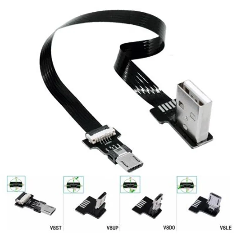 

Кабель Micro USB FPC 90 градусов вверх и вниз, влево и вправо Угол синхронизации данных и зарядки от USB к Micro USB FPV удлинитель