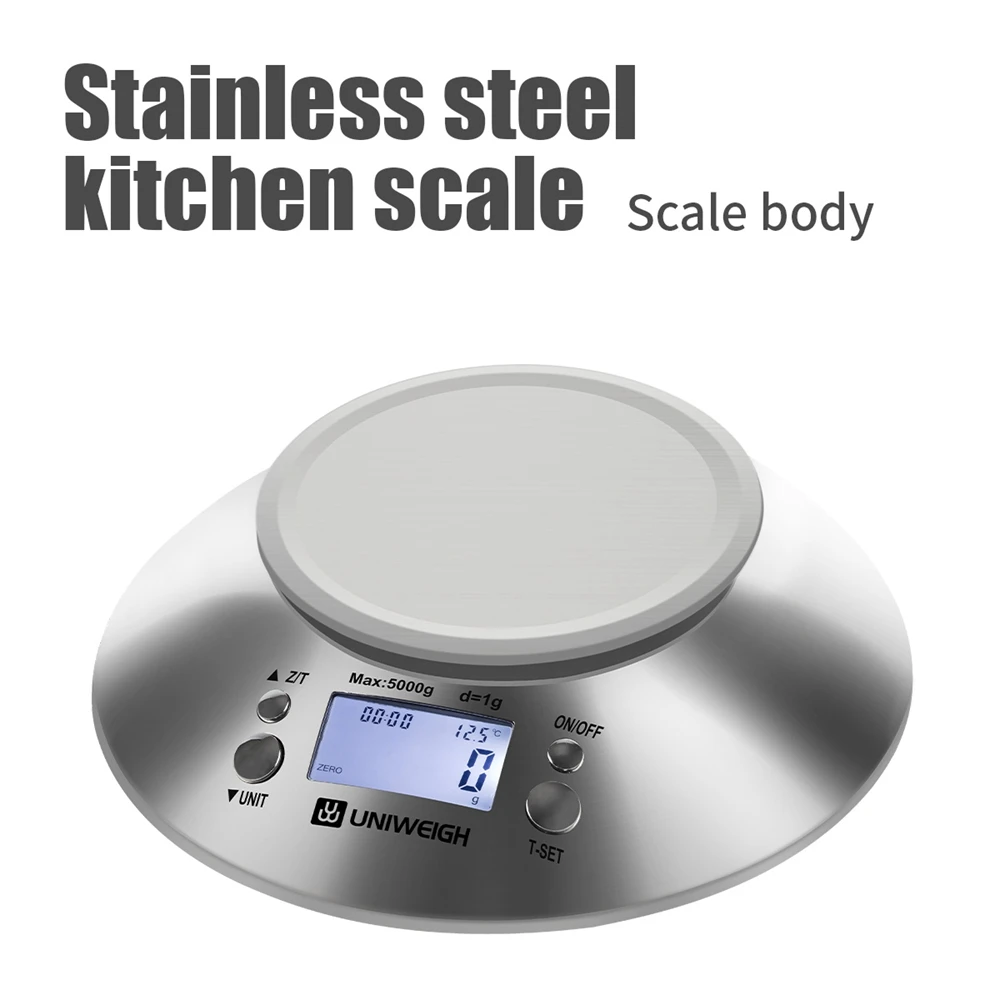 Digital Kitchen Scale for Cooking and Baking,Multifunction Food Scales with Removable Bowl 2.15l Liquid Volume 11lb/5kg