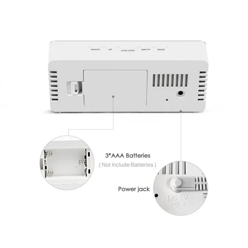 Lámpara LED de mesa para dormitorio, reloj electrónico Digital con espejo de maquillaje, despertador para decoración del hogar, novedad