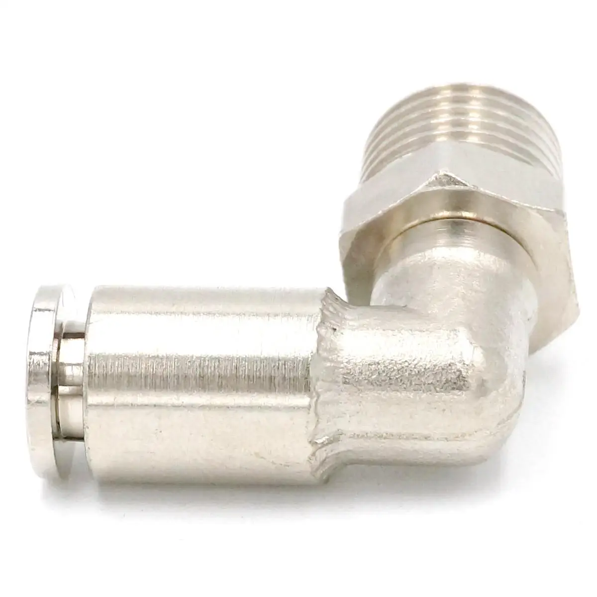 

Pneumatic Nickel Brass ELbow Push In Connector Union Quick Release Air Fitting Plumbing 1/4" BSP Male to Fit Tube O/D 6mm