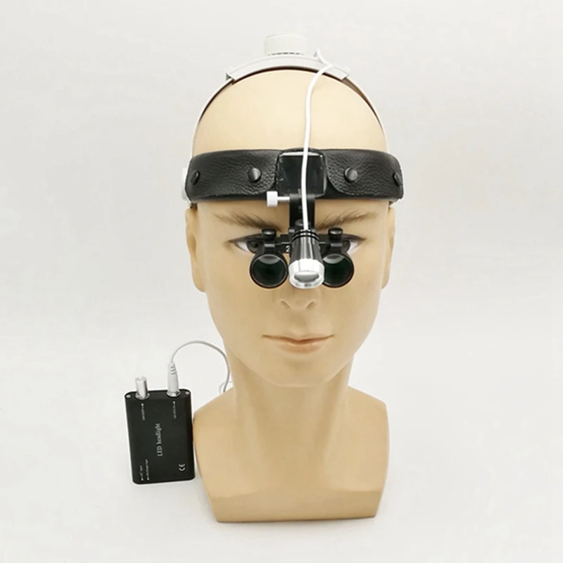Lupas dentales binoculares 2.5X / 3.5X con faro médico, lupa para casco quirúrgico para operación de odontología