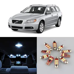 White Canbus Car Bulbs Error Free LED Interior Light Kit For 1998-2008 2009 2010 Volvo V70 Estate Wagon Map Dome License Lamp