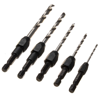 5Pcs Wood Countersink Drill Bit Set Hex Shank Metric 2mmTo 6mm Twist Drill Bit Steel Plate Hole Cutter Drill HSS Core Drill Bit