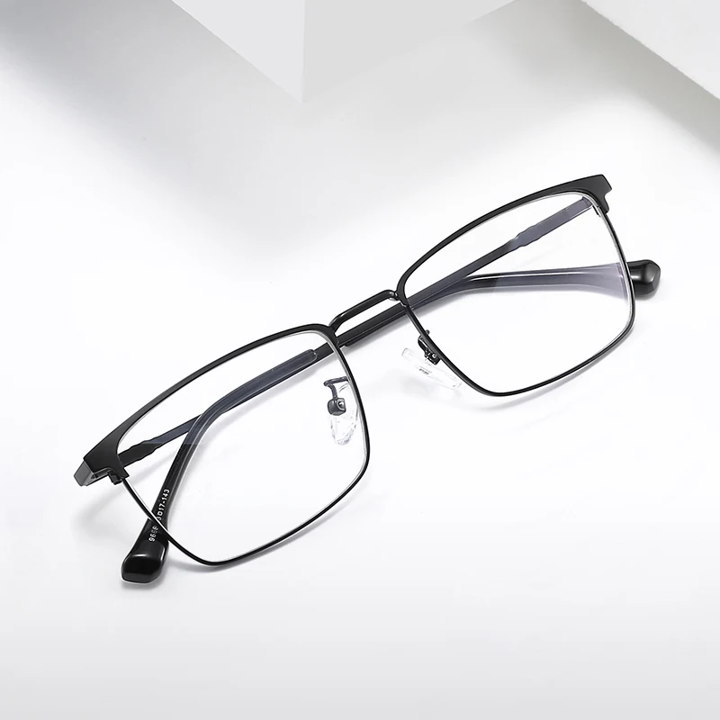 

KIYO Brand 2021 New Women Men Fashion Anti Blue Light Optical Frame Metal Eyeglasses Frames Square Spectacles Glasses 9666