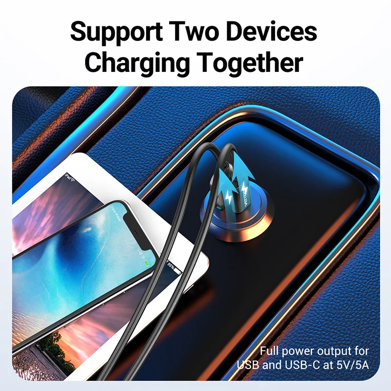 Vention USB شاحن سيارة شحن سريع 4.0 3.0 ل شاومي SCP QC4.0 QC3.0 30 واط نوع C PD سيارة شحن لهواوي آيفون PD شاحن