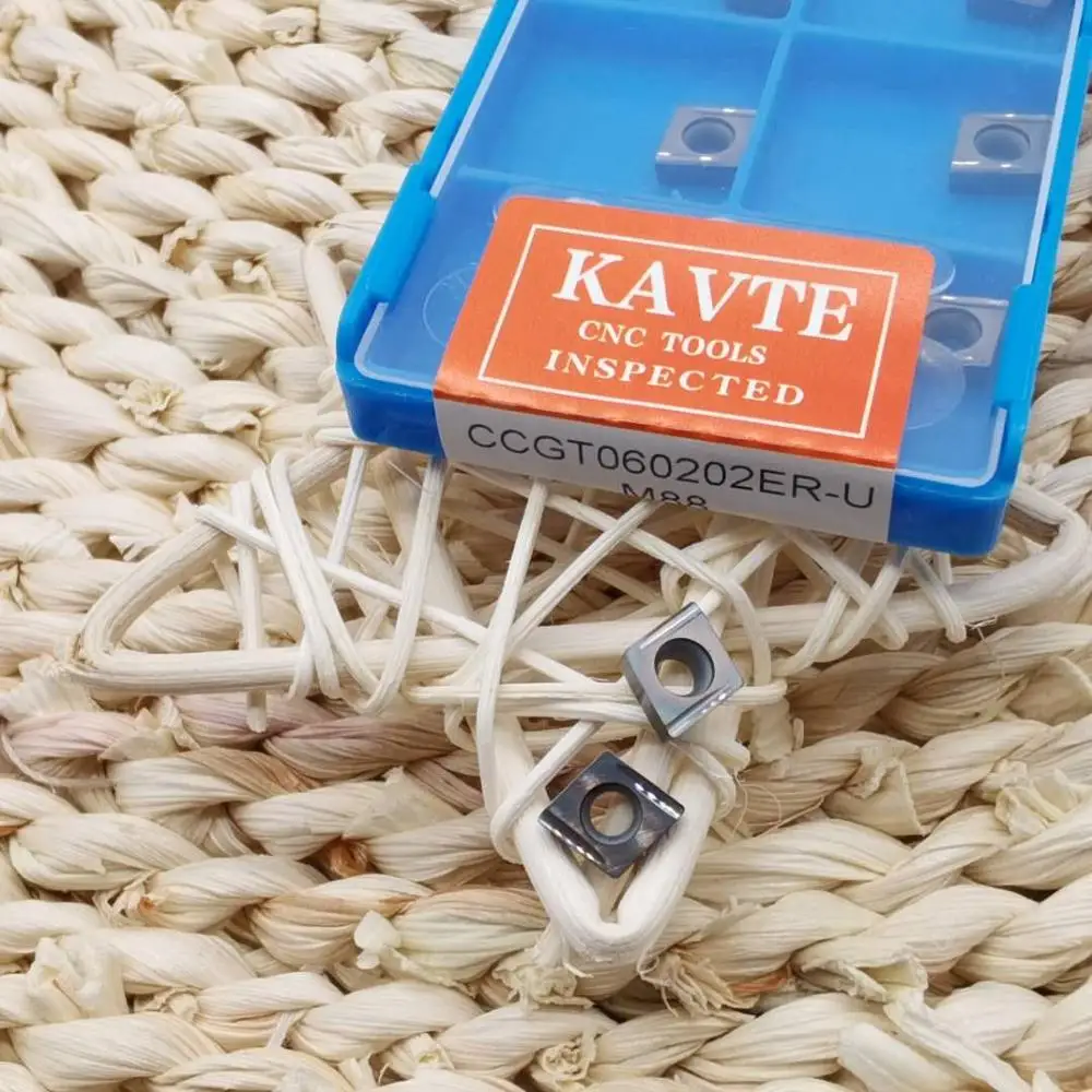 KAVTE 10Pc CCGT060202 CCGT060204 CCGT09T302 CCGT09T304 ER-U EL-U, 다채로운 코팅, 고품질 카바이드 삽입, 스테인레스 스틸