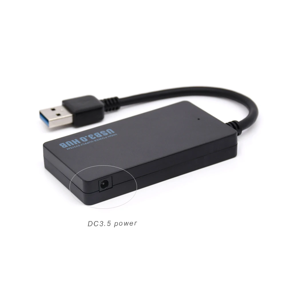 4 Port USB3.0 HUB USB3.0 Splitter cable for computer laptop with Power DC3.5 jack