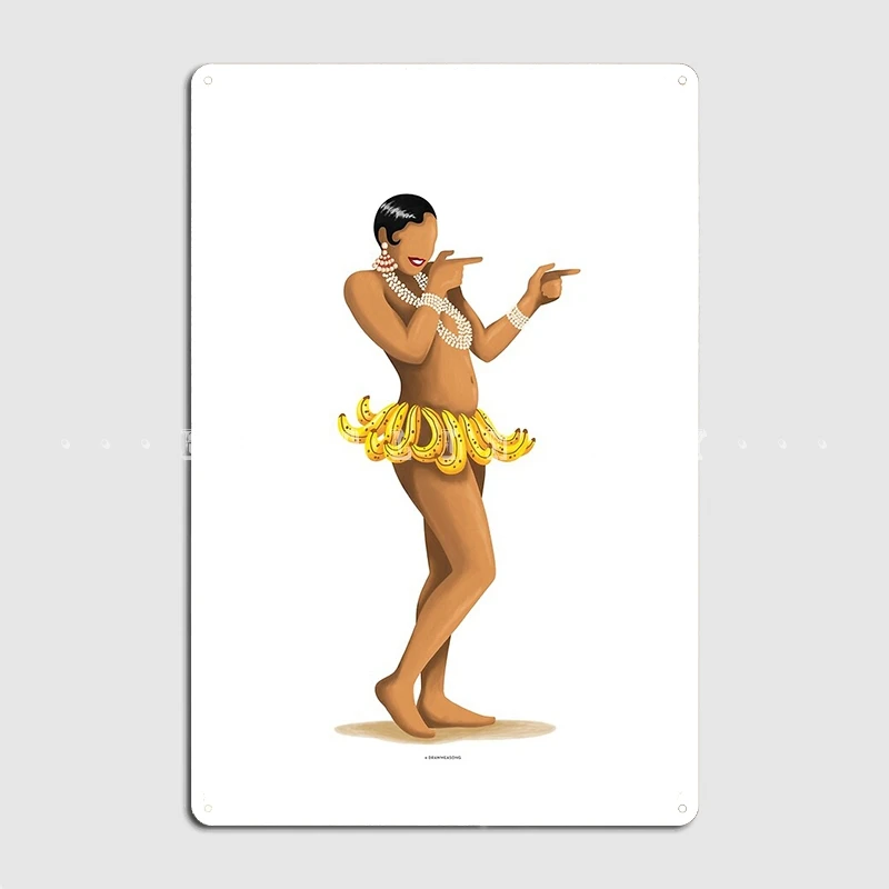 Josephine Baker Poster Metal Plaque Wall Mural Cave Pub Funny Wall Decor Tin Sign Poster