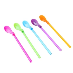 10Pcs Reusable Straw Drinking Smoothies Tea Straw Gourd Filter Spoon Filter pipette Juice Coffee Tea Tools Bar Accessories Decor