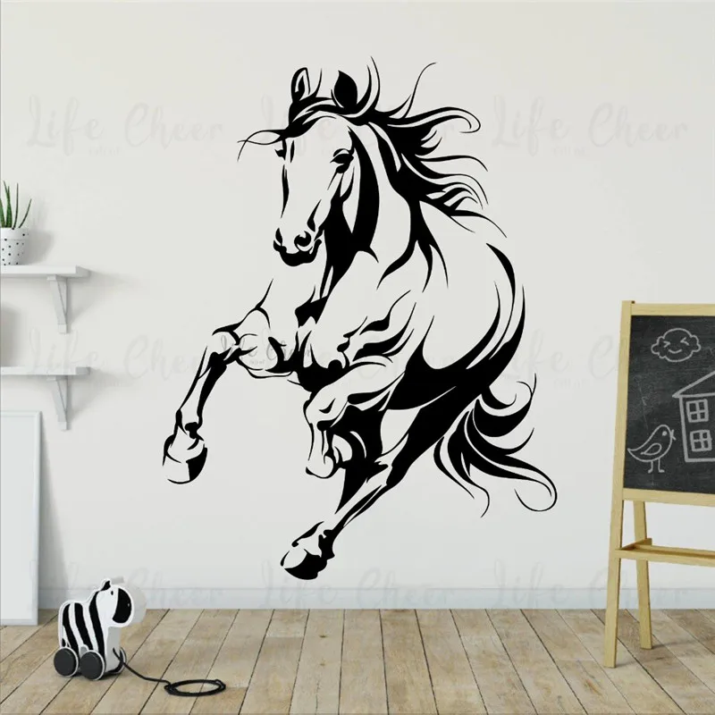 Wild Animal Horse Wall Decal Running Horse Vinyl Stickers Home Decoration Animals Theme Wall Poster PVC Carving Sticker AC519