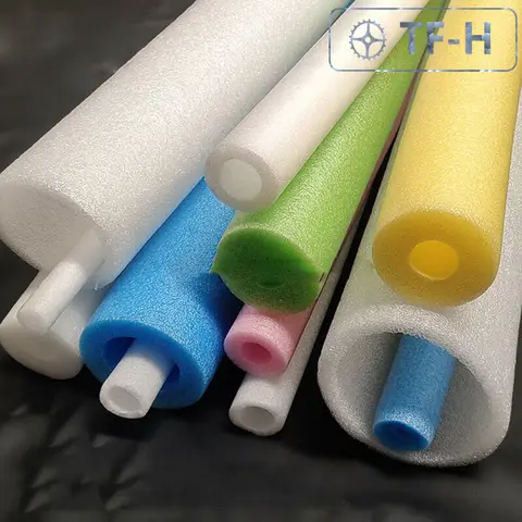 EPE 보호 파이프 진주 울 스폰지 폼 고무 튜브, 다기능 열 보존 오케스트라, DIY 가능, 흰색, 1m