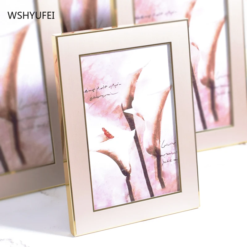 WSHYUFEI Metal stereo photo frame Home Decoration 6 inch 7 inch 8 inch 10 inch Gold Wedding wall hanging photo frame