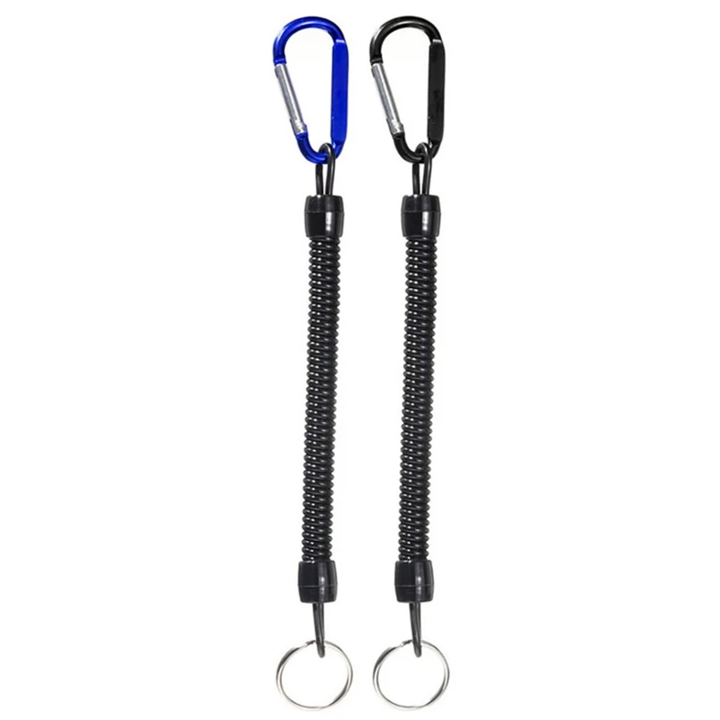 2pcs Spearfishing Parts Scuba Diving Anti-lost Spiral Spring Coil Lanyard Rope Safety Emergency Tool