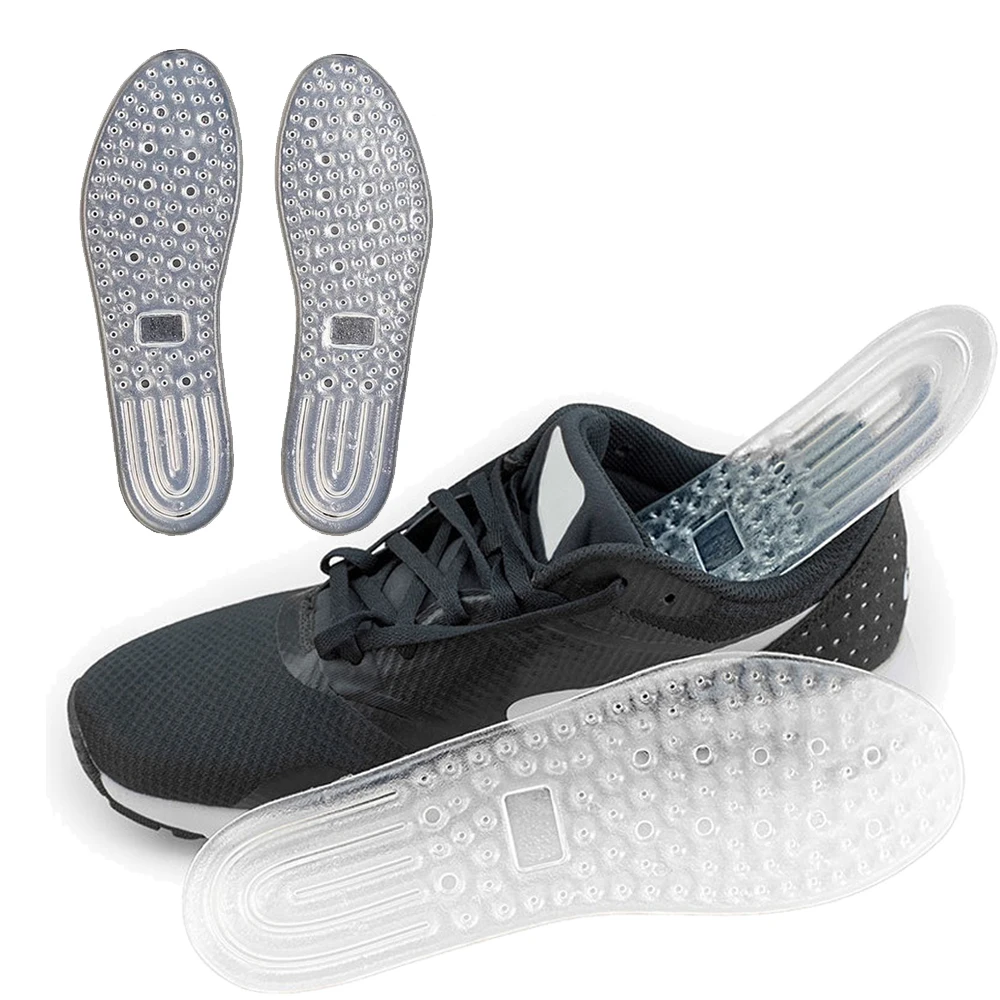 Silicone Sports Insoles for Shoes Air Shock Absorption Cushion Padding Fascitis Plantar Pain Relief Shoe Sole Foot Massager