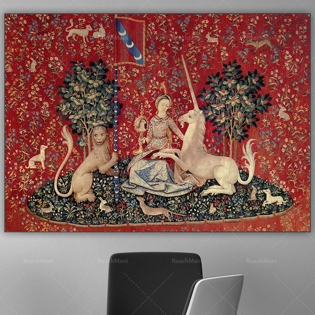 

Vintage medieval girl canvas painting elegant poster abstract decoration home bedroom wallpaper art picture print
