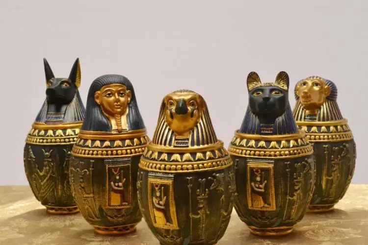 EGYPTIAN HOUSE CANOPIC JARS CAT HOME FURNISHINGS ORNAMENTS HOME FURNISHINGS SECRET ROOM ESCAPE DECORATION ORNAMENTS STORAGE TANK