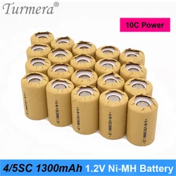 Turmera 4/5 SC 1300mAh 1.2V Ni-MH akumulator 10C prąd rozładowania do odkurzacza robota i śrubokręta akumulator A1