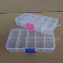 1Pcs Plastic Clear Multifunctional High Resistance Fishing Lure Track Box 13 * 7* 2.2cm With 10 Compartments Convenient Bait Box