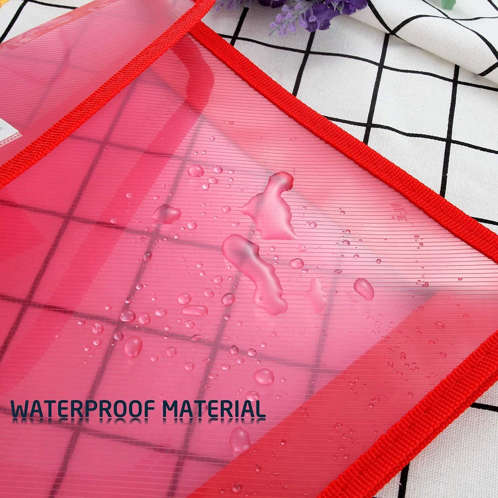 A4 Transparent Lightweight File Bag Portable Waterproof Folder Document Holder Large Capacity Button Storage School Test Paper