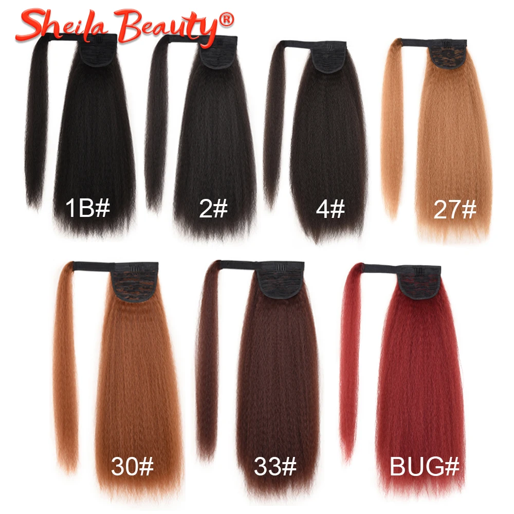 Synthetic Ponytail Clip in Hair Extensions Afro Long Kinky Straight Overhead Drawstring Ponytail de cabello Natural Hairpieces