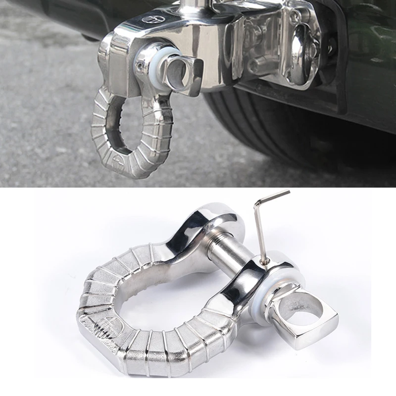 Off-road modification 304 stainless steel shackle arm tow hook U-hook tow rope high-strength trailer with tow hook