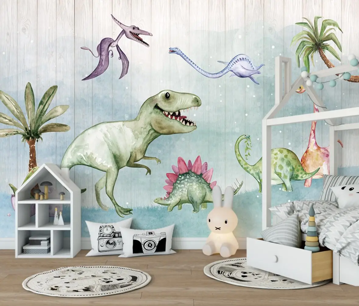 custom papel de pared 3D mural dinosaur wallpaper for children's room background wall paper stickers living room home decoration