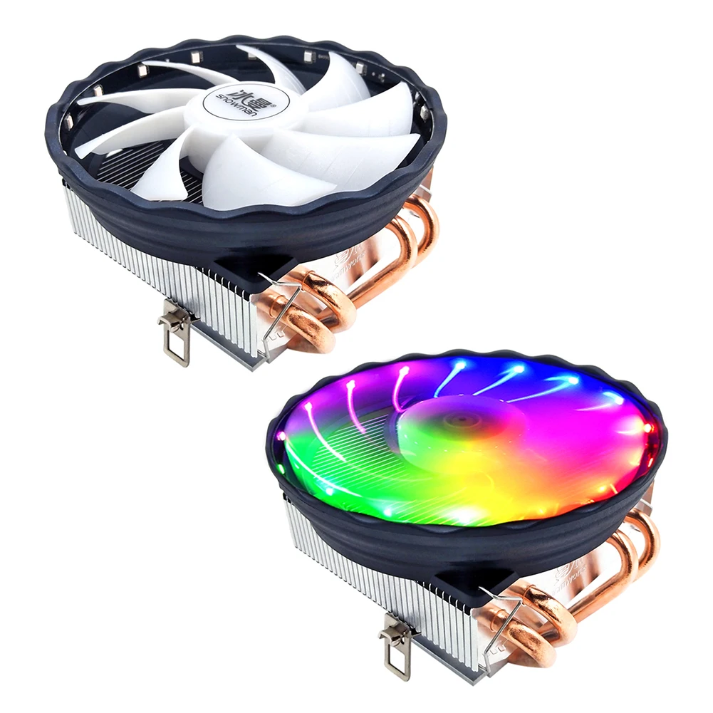 

For Snowman 120mm CPU Cooler Radiator 4 Heatpipes 3Pin/4Pin PWM 130W RGB PC Cooling Cooler Fan for Intel LGA 2011/1200/1150