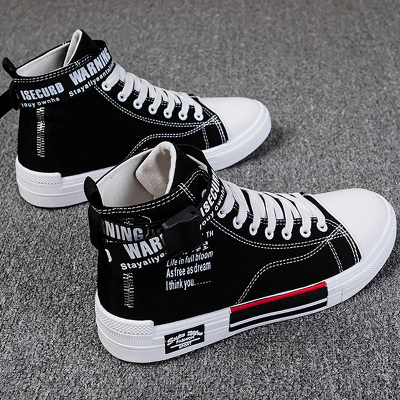 Spring Autumn Men Shoes High Top Canvas Casual Sneakers Hip Hop Teens Vulcanized Breathable Skateboard Running Jogging Travel