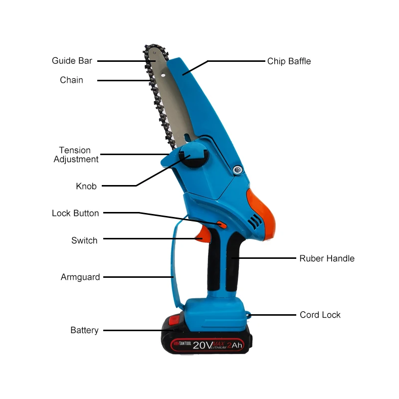 Electric Wood Cutting Chainsaw One Hand 6inch Mini Saw for Makita Battery Cordless Chainsaw with Lithuim Battery Power Tools