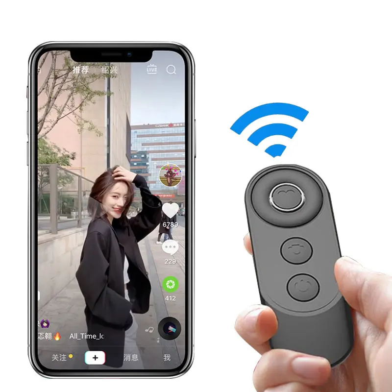 Mobile phone remote controller Selfie Shutter Android wireless control Bluetooth V4.0 for TikTok/ Kuai/ Camera/ E-book/  Movie