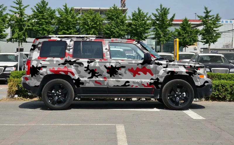 

Graphics Red Black Grey Camo Vinyl Wrap Sheet Camouflage Film For Vehicle Truck Car Wrap Foil Sticker