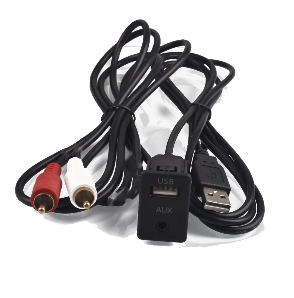 Car 2 RCA AUX USB Male Dash 2RCA Adapter for Toyota for honda for bmw 3 5