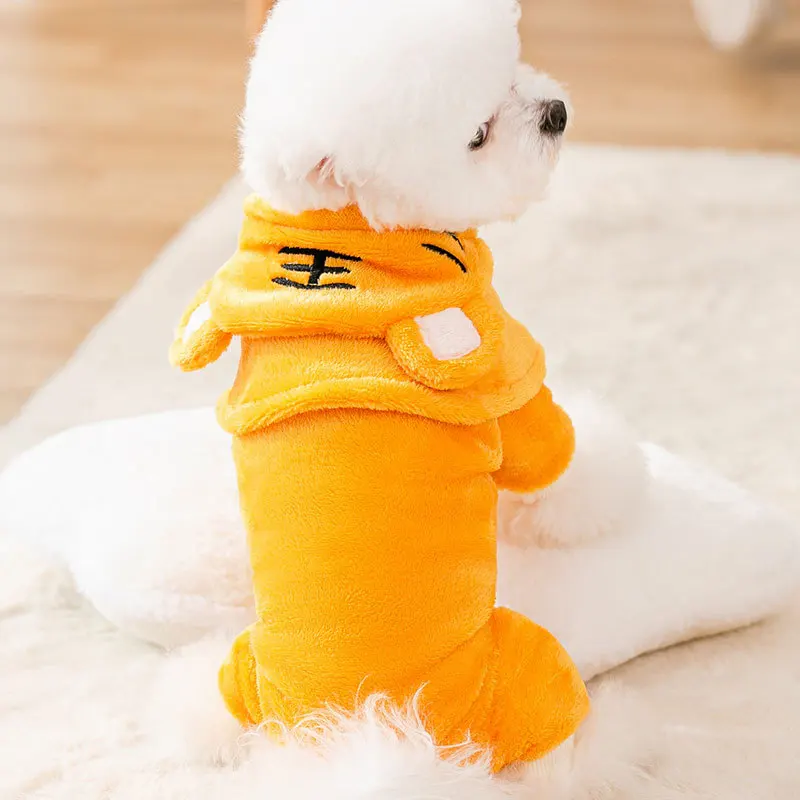 

Pet Dog Tiger Clothes Cat Winter Coats Soft Warm Puppy Dog Hoodies Jumpsuit for Chihuahua Small and Large Dog Halloween Costumes