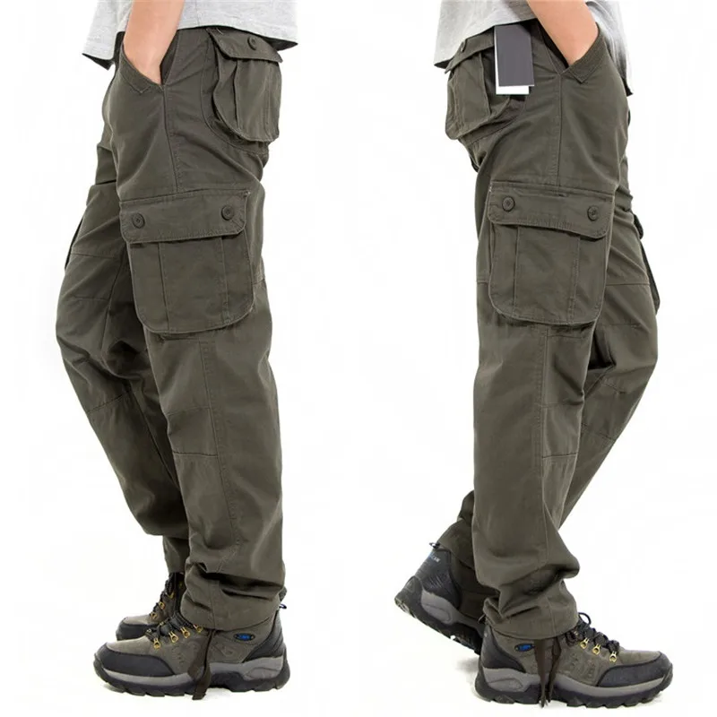 Pantalon cargo militaire multi-poches pour hommes, vêtements d'extérieur décontractés pour hommes, pantalons droits de l'armée, long fj44, grande taille