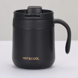 2023 New Product Office Coffee Cup Stainless Steel Double-Layer Vacuum Spray Paint Mug With Handle Heat Preservation Coffee Cup