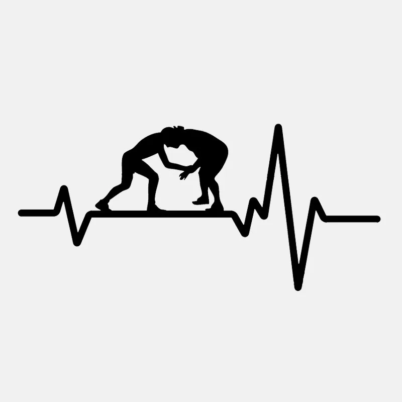 

Dawasaru Wrestling Greco Roman Grappling Heartbeat Vinyl Black/Silver Car Sticker,15cm*7cm