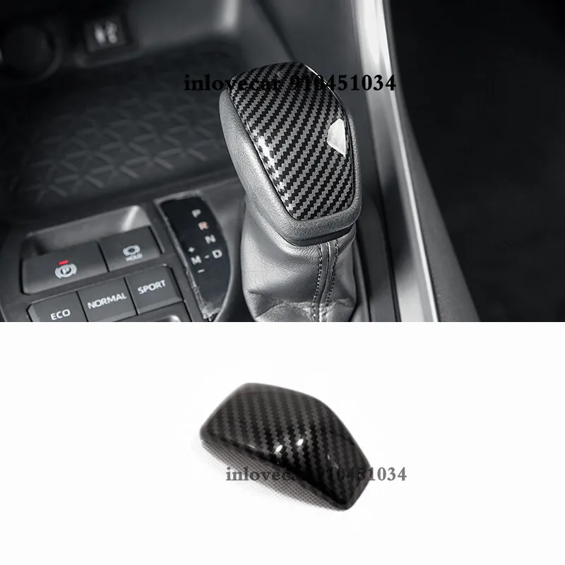 

For Toyota RAV4 RAV 4 2019 2020 ABS carbon fiber Car gear shift lever knob handle Cover Trim Sticker styling Accessories