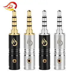 QYFANG 4-Layer Rhodium Plated Copper 3.5mm 4 Pole Audio Jack Earphone Plug Metal Adapter Wire Connector For DBL HiFi Headphone