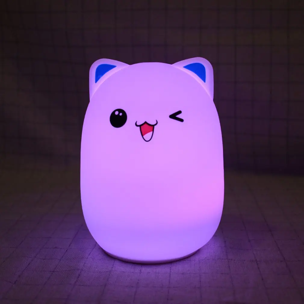 Silicone LED Night Light For Kids Children Bedroom Remote Control Touch Sensor Bear Lamp Decoration Room Decor Playful Bear