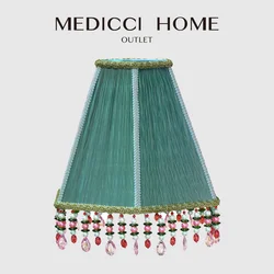 Medicci Home Boho paralume boemia stile etnico Retro verde lusso coprilampada fantastici paralumi d'arte con nappe in rilievo